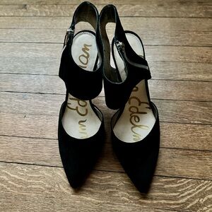 Sam Edelman Black Suede Pointed-Toe Pumps